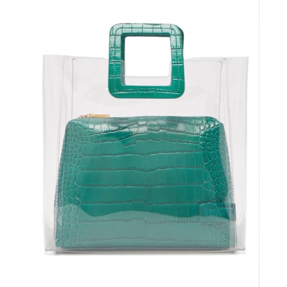 Staud Shirley leather and pvc tote bag